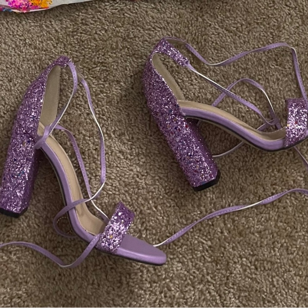 purple wrap around heel